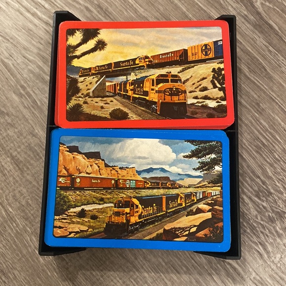 1974 Vintage SANTA FE RAILROAD Double Deck Playing Cards - Picture 2 of 4
